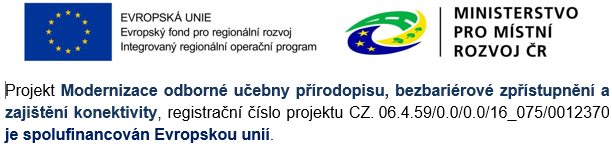 Modernizace odborné učebny přírodopisu, bezbariérové zpřístupnění a zajištění konektivity